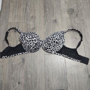 Cacique Black and White Animal Print Bra